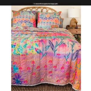 NATURAL LIFE Vibrant Multicolor Floral Quilt-Live Happy pattern